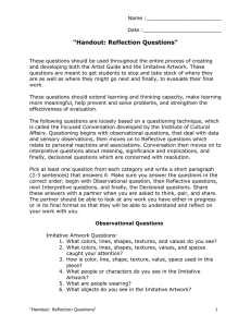 "Handout: Reflection Questions"