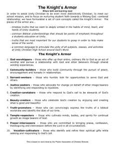 Knights Armor - Unity Christian High School