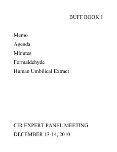 BUFF BOOK 1 Memo Agenda Minutes Formaldehyde Human