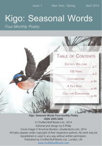 Kigo: Seasonal Words Four-monthly Poetry