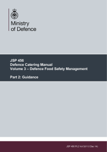 Guidance: defence food safety management (updated September