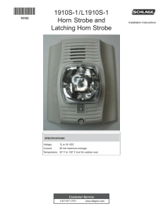 Schlage 1910 Series Horn/Strobe Installation Instructions