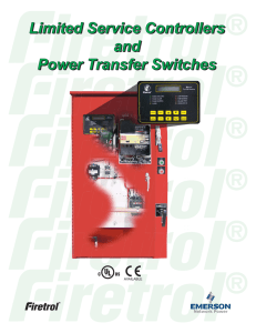 Limited Service Controllers and Power Transfer Switches Limited