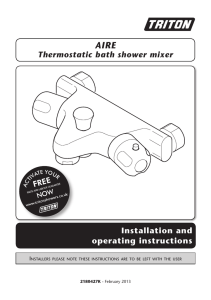 Thermostatic bath shower mixer Installation and