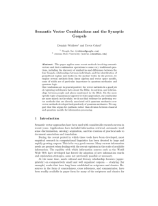 Semantic Vector Combinations and the Synoptic Gospels
