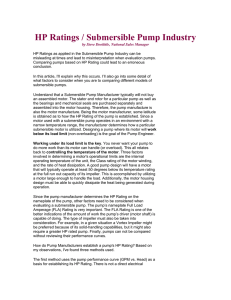 HP Ratings / Submersible Pump Industry