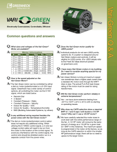 Vari-Green Motor FAQ`s