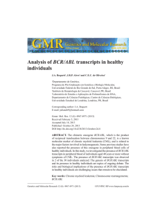 Analysis of BCR/ABL transcripts in healthy individuals