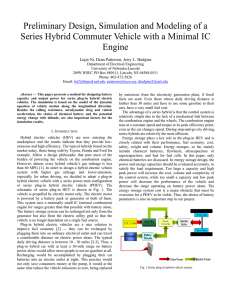 Preliminary Design, Simulation and Modeling of a Series Hybrid