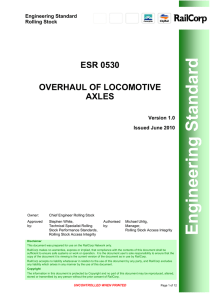 ESR 0530 - Overhaul of locomotive axles