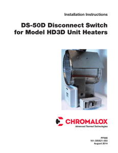 DS-50D Disconnect Switch for Model HD3D Unit Heaters