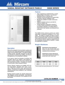 CAT-7100 N5000 Series Vandal Resistant Entrance Panels