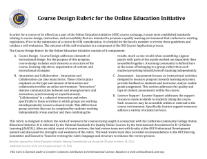 OEI Course Design Rubric - Online Education Initiative