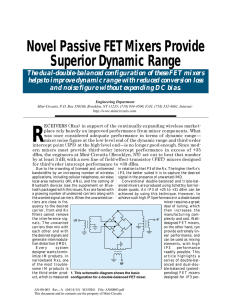 Novel Passive FET Mixers Provide Superior Dynamic Range