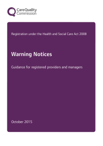 Warning Notices - Care Quality Commission