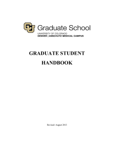 graduate student handbook - University of Colorado Denver