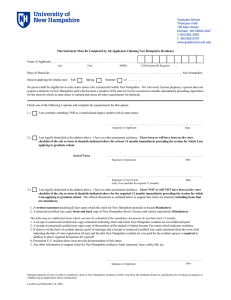 Proof of Residence form - UNH Graduate School