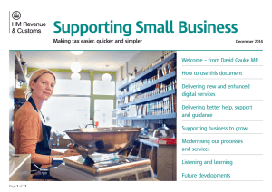 Supporting Small Business - Making tax easier, quicker and