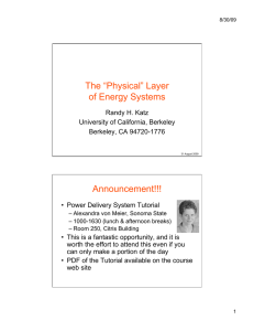 The “Physical” Layer of Energy Systems Announcement!!!