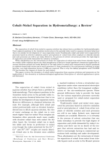 Cobalt-Nickel Separation in Hydrometallurgy: a Review*