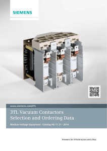 3TL Vacuum Contactors Selection and Ordering Data