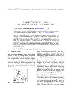 robotic calibration issues: accuracy, repeatability and calibration