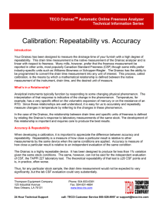 Calibration: Repeatability vs. Accuracy