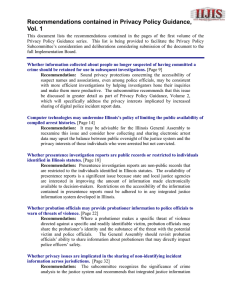 Recommendations contained in Privacy Policy Guidance, Vol. 1