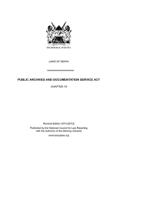 public archives and documentation service act