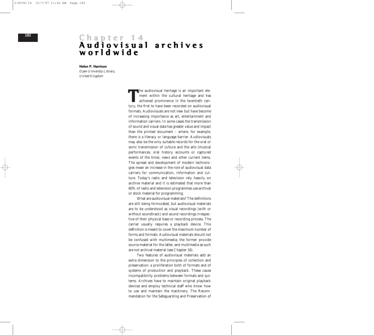 Chapter 14 Audiovisual archives worldwide