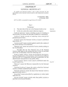 CHAPTER 477 NATIONAL ARCHIVES ACT