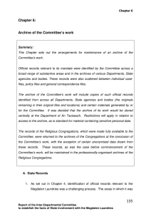 Chapter 6: Archive of the Committee`s work