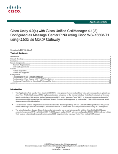 Cisco Unity 4.0(4) with Cisco Unified CallManager 4.1(2) Configured