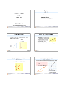 Coordinate Systems Vector and Scalar Quantities