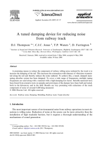 A tuned damping device for reducing noise from railway track