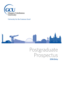 Postgraduate Prospectus - Glasgow Caledonian University
