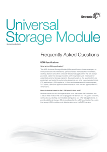 USM FAQs - Universal Storage Module Interface