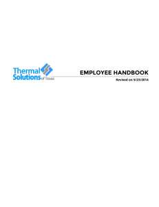 employee handbook - Thermal Solutions of Texas