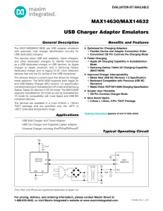MAX14630/MAX14632 USB Charger Adapter Emulators