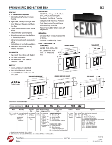 premium spec edge-lit exit sign elx