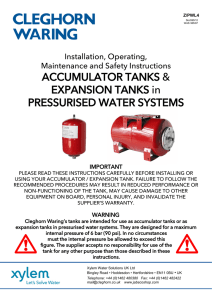 Accumulator and Expansion Tank Instructions