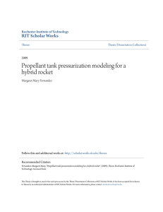 Propellant tank pressurization modeling for a hybrid rocket