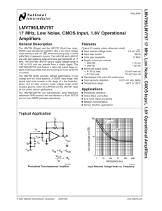 LMV796/LMV797 17 MHz, Low Noise, CMOS Input, 1.8V