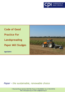 Code of Good Practice For Landspreading Paper Mill Sludges