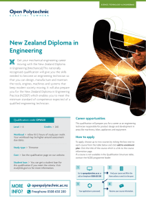 brochure New Zealand Diploma in Engineering