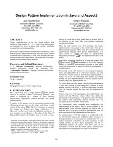 Design pattern implementation in Java and aspectJ