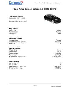 Opel Astra Saloon Saloon 1.6 CDTI 110PS