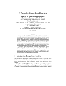 A Tutorial on Energy-Based Learning