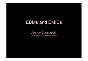EBMs and EMICs - Potsdam Institute for Climate Impact Research