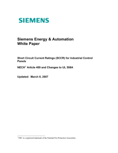 Revisions to UL 508A take effect April 25, 2006 and include the